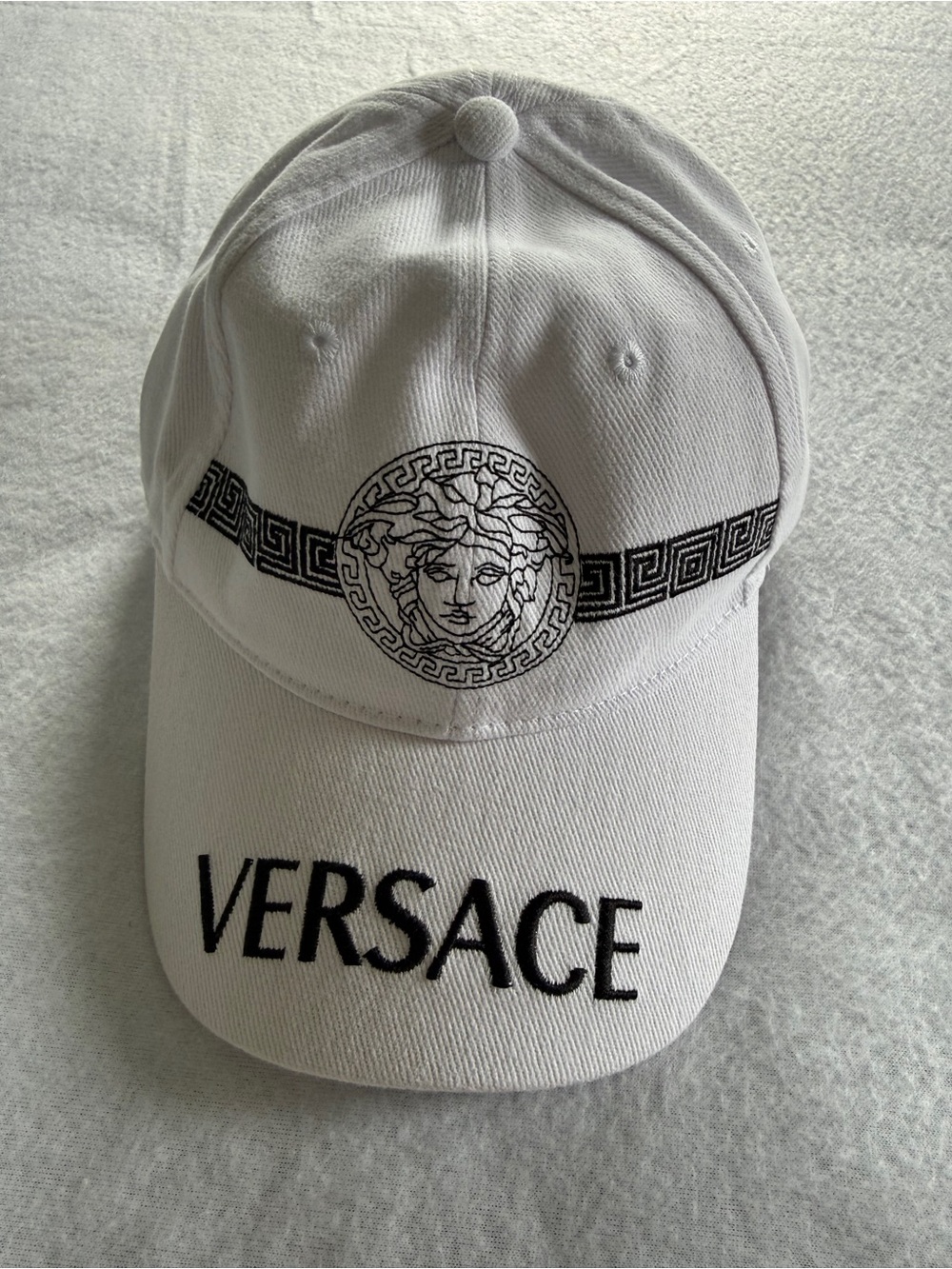 Versace White Embroidered Baseball Hat Unisex Cotton NWOT